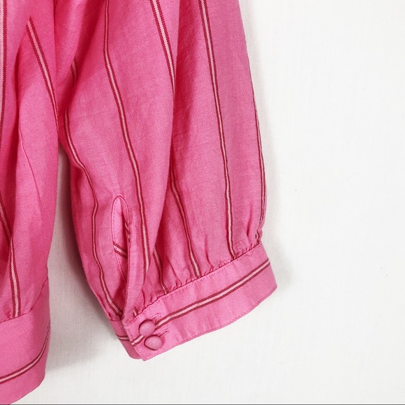 Madewell Wrap Cecilia Stripe Top | Pink Red | Size XSmall - Picture 13 of 13